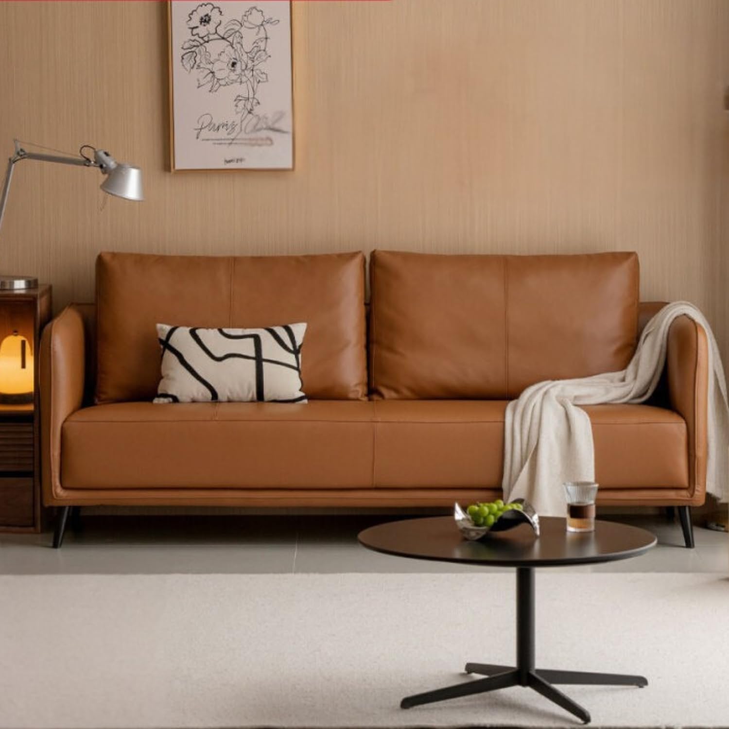 Luxury leather minimalist sofa
