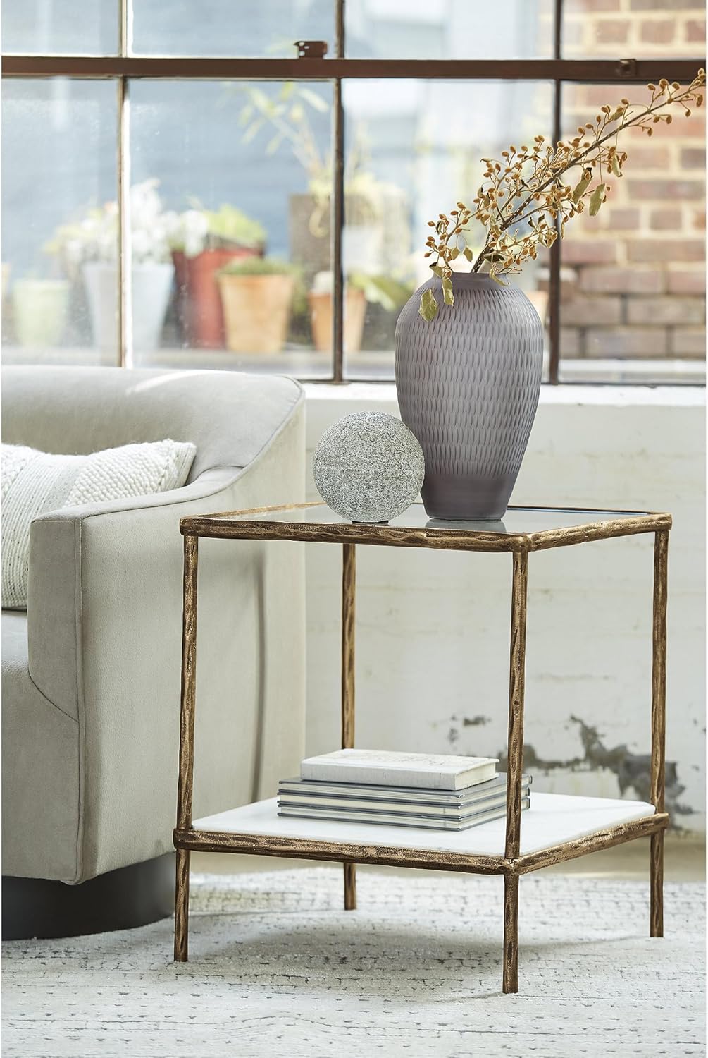 Ashley Ryandale luxury brass accent table