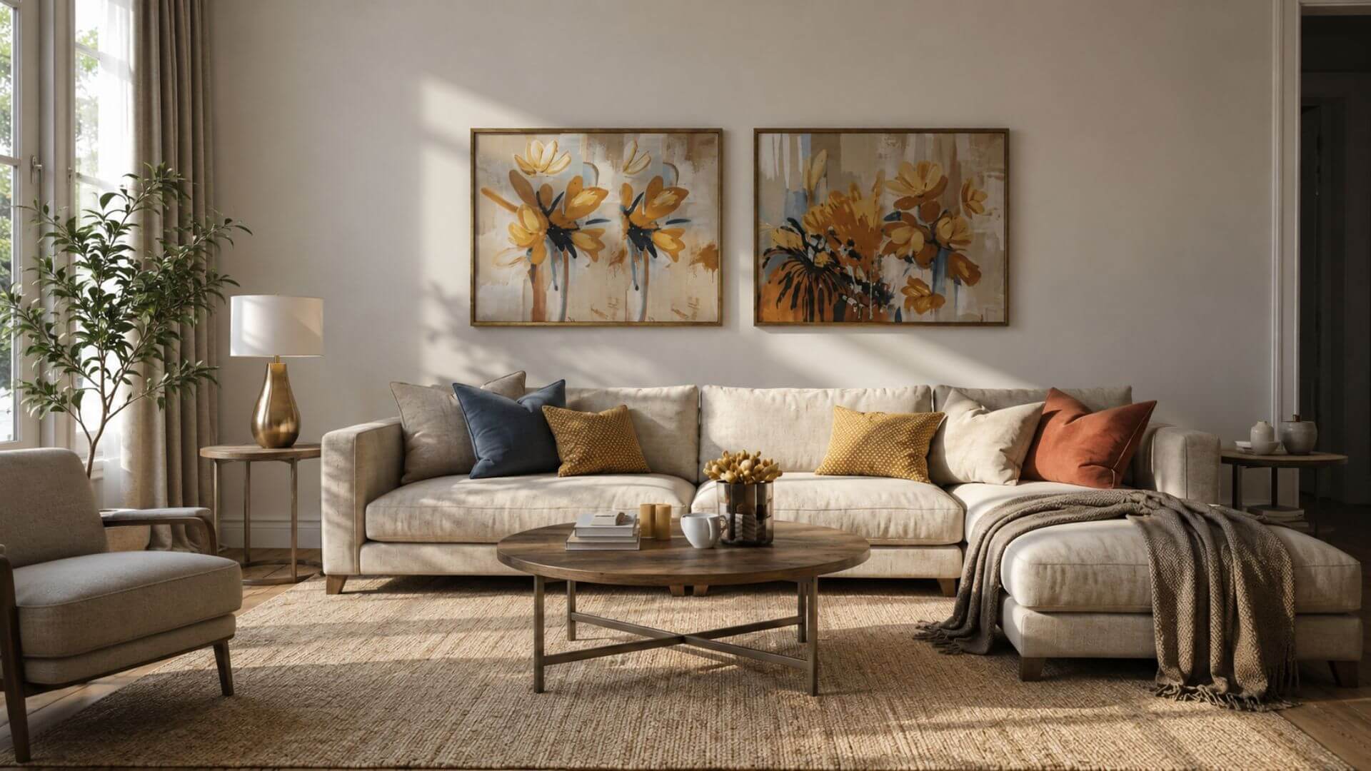 How to Style a Light Sofa with Warm, Harmonious Colors