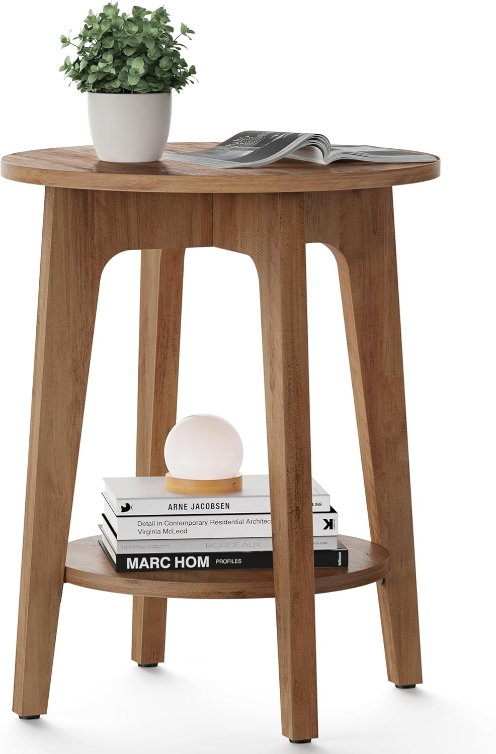 VASAGLE MAEZO round side table in honey brown