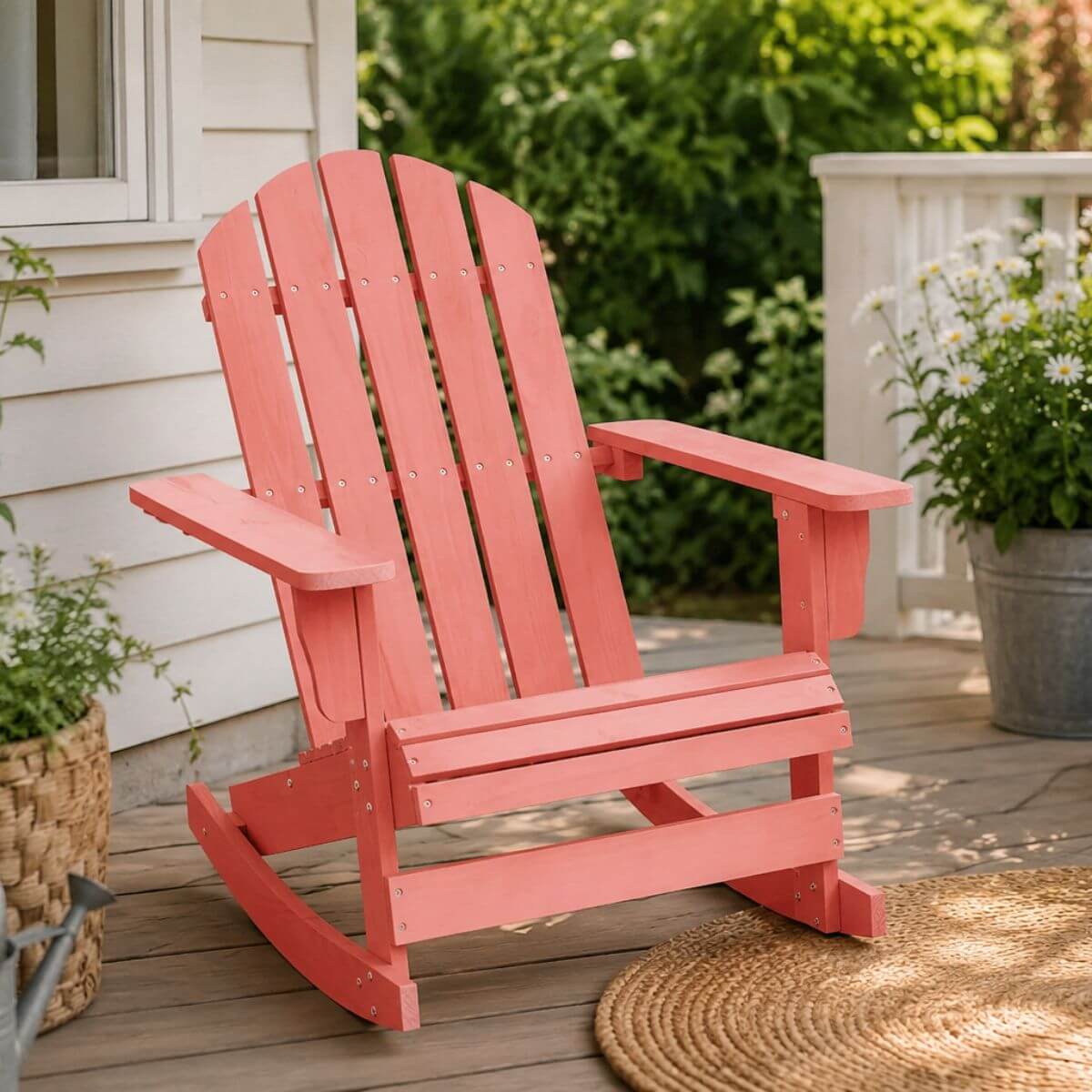 vidaXL Adirondack puutarhan keinutuoli täysi kuusi pinkki